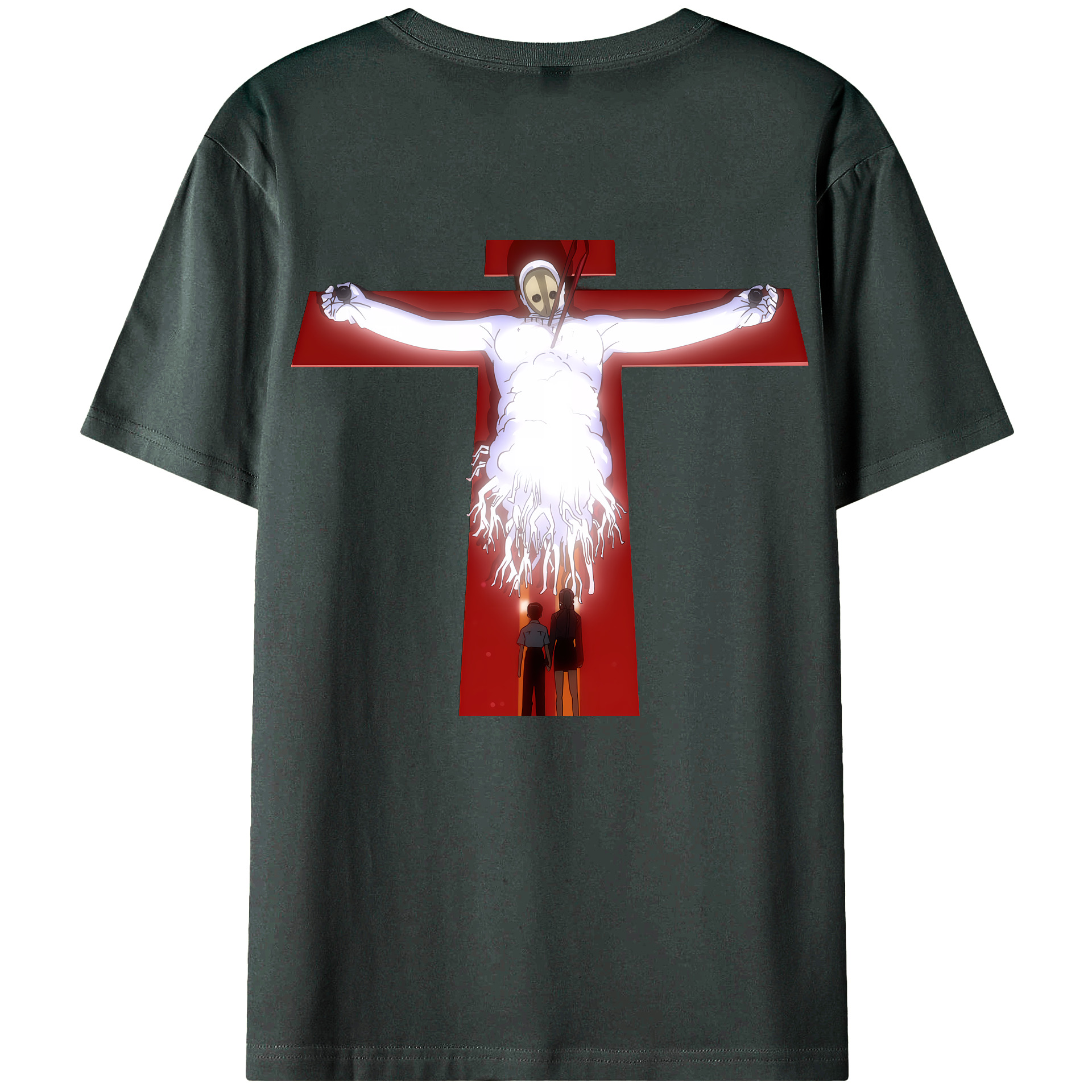 （画像用） EVA 新世紀エヴァンゲリオン 綿100％ メンズ半袖Tシャツ（バックプリント） 通気性